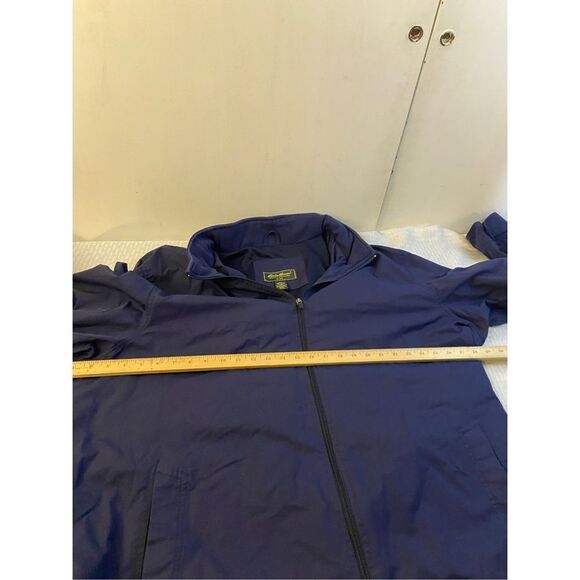 Eddie Bauer 3xl tall navy zipper jacket hood in collar - Picture 5 of 6